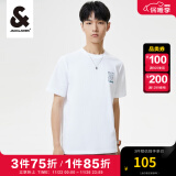 杰克·琼斯（JACK&JONES）夏季新款潮流男装短袖T恤字母刺绣纯棉直筒半袖上衣男士223101175 A06本白 185/104A/XL