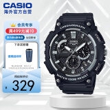 卡西欧（CASIO）手表 经典大盘休闲时尚腕表户外运动防水男士手表 MCW-200H-1AVDF