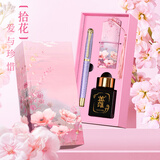 英雄（HERO）钢笔    拾花礼盒1520 紫色绒砂 男女生日礼物铱金笔墨礼盒 F尖