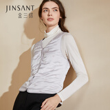 金三塔商场同款金三塔保暖内衣女绗缝冬保暖背心马甲上装 V领-银白 M