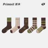 PRIMEET派米美拉德袜子女款春秋中筒袜可爱日系小熊配小皮鞋长筒长袜