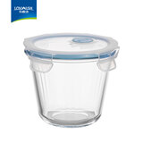 乐唯诗（NERVISHI） 耐热玻璃保鲜盒微波炉专用饭盒冰箱收纳带盖密封储物便当碗餐盒 保鲜汤碗【蓝色】单件装700ml