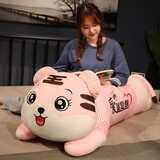 眼含泪光老虎公仔毛绒玩具睡觉抱枕布娃娃玩偶陪睡六一儿童节送女友礼物 粉色爱你每一天老虎 1.5米（+小兔子）