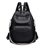 猫猫吉祥（Mao Mao Ji Xiang）香菲真牛皮双肩包女韩版2020年新款百搭时尚大容量软皮旅行背包 大气黑