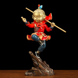 吉善堂全铜孙悟空摆件 齐天大圣猴子工艺装饰品客厅办公室乔迁开业礼品 大显神通 约长11宽7.5总高21CM