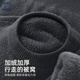 GENIOLAMODE森马集团加绒毛衣男士冬季加厚羊绒打底毛线针织衫男装 灰色 2XL
