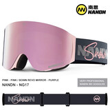 南恩NANDN滑雪镜护目镜女雪地滑雪眼镜透气高清防雾翻盖男滑雪镜NG17 粉框梦幻粉