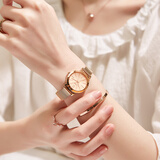 聚利时(julius)手表女学生ins风女生小巧气质防水时尚潮流钢带简约韩版女士石英表JA-732 玫瑰金带玫瑰金壳玫金面