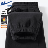 回力（Warrior）运动加绒裤男冬季摇粒绒裤子男士秋冬抓绒卫裤男款休闲裤加厚男裤