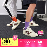 adidas NY 90经典复古舒适运动板鞋小白鞋男女阿迪达斯官方三叶草 米白/红 41