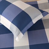 云瑾纯棉枕套一对装2只 全棉印花枕头套 单人双人居家枕芯套 明亮格 一对装/成人48*74cm