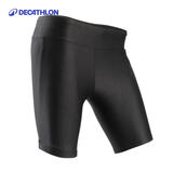 迪卡侬（DECATHLON）紧身中裤女士瑜伽训练跑步运动裤健身透气五分速干裤子RUNW 经典黑 L