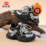 哈比熊（HOBIBEAR）童鞋加绒保暖儿童棉鞋冬季轻便男女童运动休闲鞋441021黑色28码