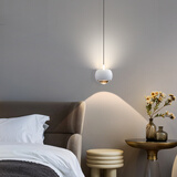 奥况LED床头吊灯自由升降触摸开现代简约轻奢遥控智能卧室床头灯D1936 白色-升降款-三色调光