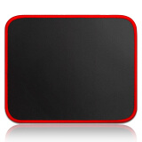 宜适酷(EXCO)电竞游戏鼠标垫小号包锁边办公电脑笔记本可水洗京桌面凑单批发滑子便携布面红边黑色9452