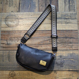 袋鼠魔方酷奇男包真皮斜挎包男迷你男士背包小包男简约单肩包休闲手机挎包 黑色(BH带)