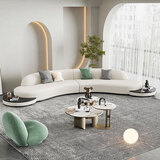 雅迪澳 布艺沙发 设计师异形沙发现代别墅客厅意式轻奢羊羔绒多人半圆弧形家具 4米沙发【科技布】