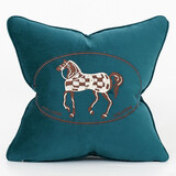 Avigers 靠垫女王欧式轻奢沙发抱枕客厅汽车办公室腰枕靠背垫不含芯 伊玛仑 墨绿 50cm*50cm 含枕芯