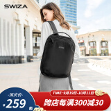 SWIZA电脑包双肩包14英寸笔记本背包大容量出差商务轻薄手提教师礼物 黑色