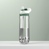 美国Melais运动水杯大容量男女吸管杯带茶漏便携健身tritan户外防摔1000ml旅行水壶 750军绿色（鸭嘴盖）