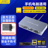 迈和伦高速USB3.2相机cfexpressA/B+SD4.0+TF无人机卡读卡器辅助供电苹果手机平板电脑TYPE-C带风扇 9331读CFE-A/B+SD+TF+NVME