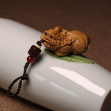 木菩印象桃木双貔貅一对财富进宝公母钥匙扣貔犰挂件吊坠朱砂汽车钥匙链 桃木貔貅款1