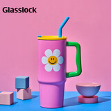Glasslock&wigglewiggle联名水杯吸管杯男女卡通保温保冷车载保温杯 900ml