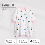 wua·wua婴儿衣服秋季宝宝睡袍夹棉防踢护肚夏季空调服睡衣睡袋秋冬连体衣 【四季 适宜20-28度】粉森林 90