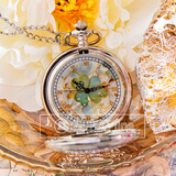 珠佩丽怀表学生高颜值怀表复古女孩古风项链男孩随身男款儿童小手表女款 四叶草