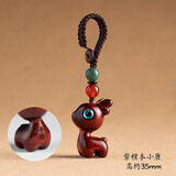 思怀一路平安檀木小鹿汽车钥匙扣挂件精致手机吊坠男女情侣钥匙挂饰链 紫檀小鹿Q版-钥匙扣-刻字款