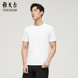 雅戈尔（YOUNGOR）短袖T恤男圆领水柔棉升级版丝柔棉透气舒适精致工艺T恤100%棉面料 VSPC533094BYA白色 M
