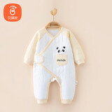 贝瑞加（Babyprints）新生儿秋冬连体衣婴儿夹棉保暖爬服男女宝宝加厚哈衣 黄熊猫59