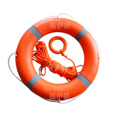 薇伊顿船用专业聚乙烯塑料救生圈带绳成人实心救身圈船检ccs游泳圈5556 2.5kg国标塑料圈+8mm30m绳带环钩