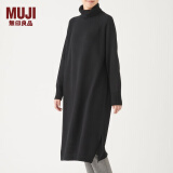 无印良品 MUJI 女式  天竺 高领连衣裙 W9AA875 黑色 XS-S