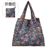 蕙意蕙可折叠环保购物袋中号结实超市轻便时尚买菜包收纳结实耐用手提袋 小鸟菊花