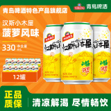 青岛啤酒（TsingTao）汉斯小木屋菠萝啤果啤整箱听装 330mL 12罐