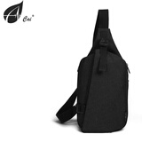 cai大容量单肩包多功能手机包 男士便携收纳胸包 防泼水大容量斜挎包 黑灰 大款(可装9.7英寸ipad 4)