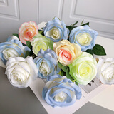 盛世泰堡 仿真花玫瑰花束新年礼物绢花装饰摆件插花瓶手捧花5支