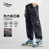 迪士尼（DISNEY）童装儿童男童加绒耐磨耐穿抗静电加厚长裤子24冬DB441ME24灰140