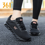 361°女鞋运动鞋女冬季网鞋361度网面透气女士休闲鞋百搭旅游跑步鞋子 曜石黑/玫瑰金2266 38