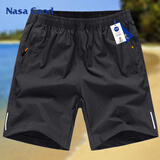 NASA GOOD短裤男士夏季纯色百搭潮流运动薄款透气弹力宽松五分裤子 黑2XL