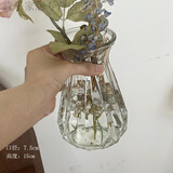 富贵竹大口径花瓶 简约玻璃花瓶水养韩式现代创意家居客厅餐厅干花插花装饰摆件 现代韩式南瓜：15cm透明色