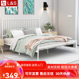 L&S 床铁艺床双人床欧式公主床婚床卧室宿舍出租房铁架床 YC13 典雅白 1.2*2m(质量升级）