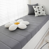 正帆飘窗垫新款四季通用窗台垫防滑卧室阳台硬海绵榻榻米可定制坐垫子 泰迪绒-高级灰平板款【可拆洗】 厚度3-5-8-12-15-18-20cm