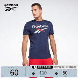 Reebok锐步官方男子TEE基础LOGO圆领舒适简约运动休闲短袖T恤 GI8509 S