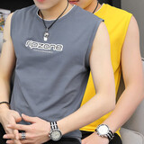 汉角 背心男无袖夏季纯棉砍袖运动健身修身汗衫男装弹力坎肩t上衣服恤 5623灰色 XXL/180【135-150斤】