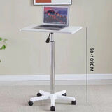 珍时光滑轮移动小桌子站立式工作台可升降小型床边桌笔记本电脑办公书桌 白色-[电镀缸升高90-109]