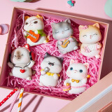 姗珀（SHANPO）女生生日礼物女孩子创意礼品猫咪摆件送女友可爱实用办公室装饰品 乐队猫咪6只 礼盒装