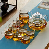 美斯尼 整套茶具套装玻璃 家用玻璃茶壶套装泡茶壶功夫茶具配件 十件套（不带茶盘）