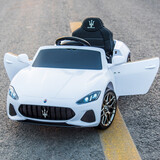 酷太阳玛莎白色儿童遥控车可坐人婴儿电动车儿童汽车可驾驶玩具车